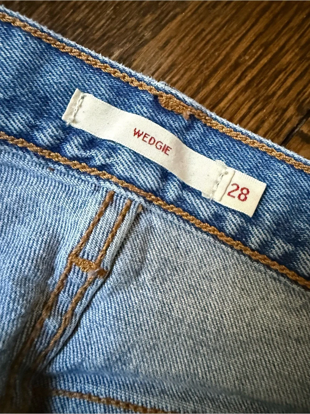 Levi's Wedgie Straight Ankle Jeans in a medium wash blue denim